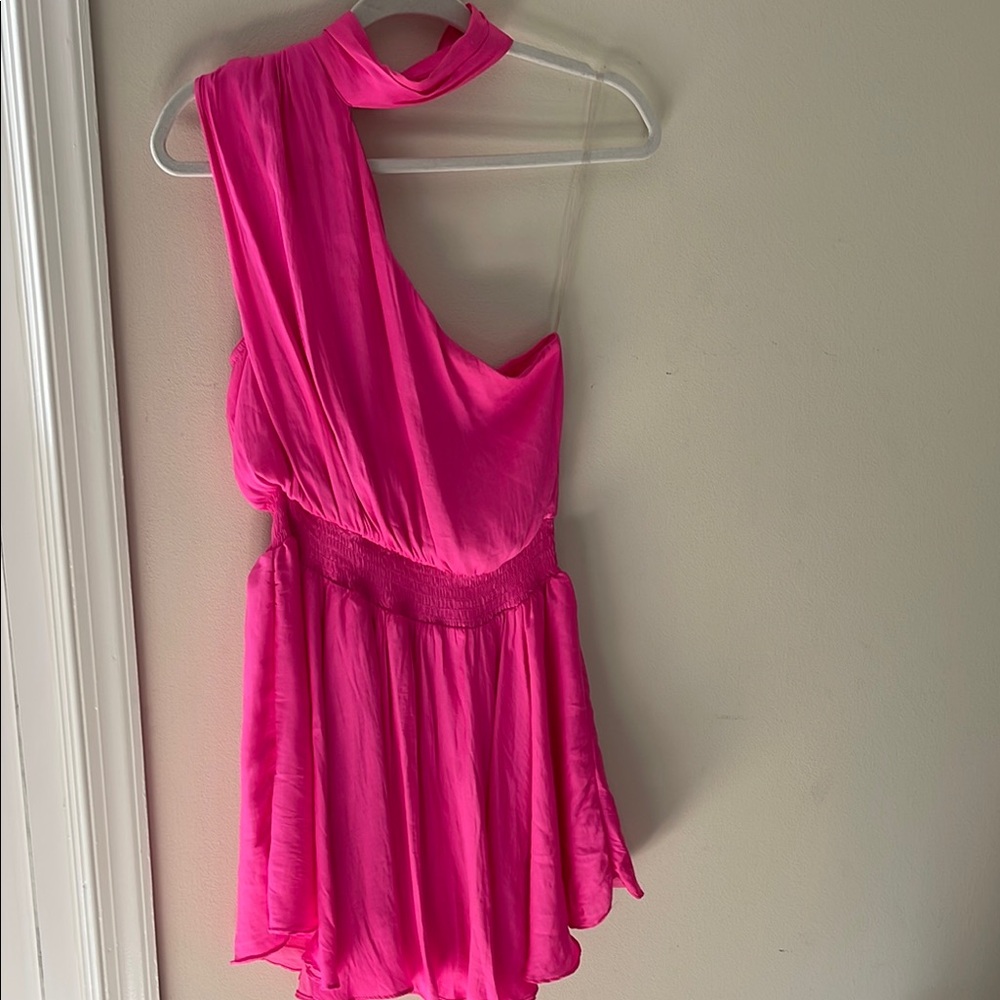 Vibrant Pink One-Shoulder Dress